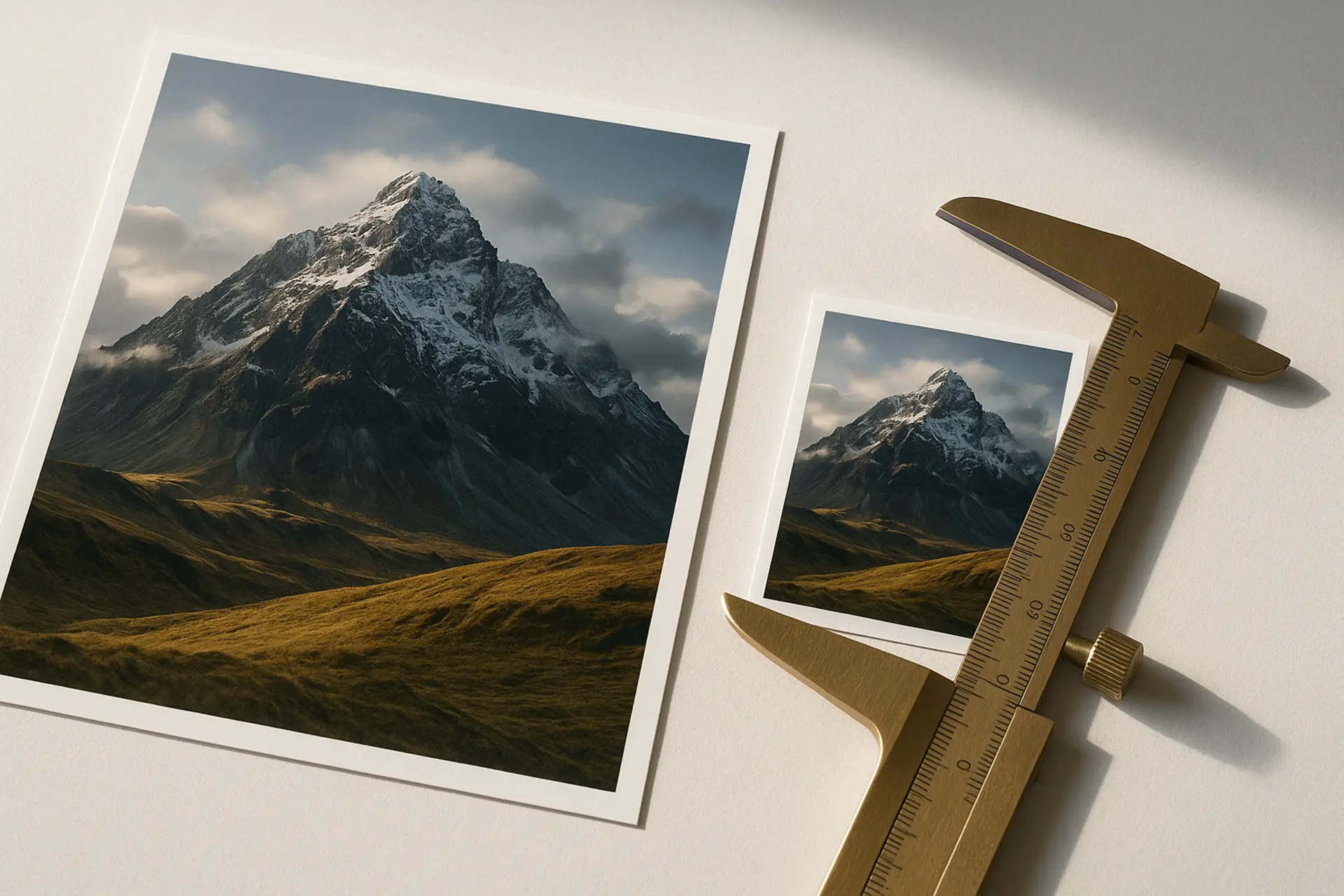 Guía de redimensionamiento de imágenes mostrando fotos escaladas a diferentes dimensiones manteniendo calidad y relación de aspecto